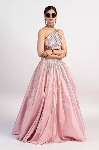 Stereo pastel Pink lehenga