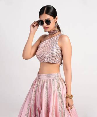 Stereo pastel Pink lehenga 5