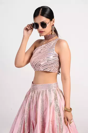 Stereo pastel Pink lehenga