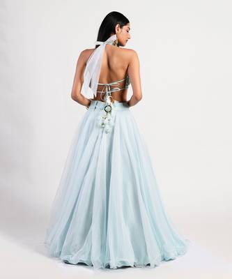 Elgian ice blue lehenga 2