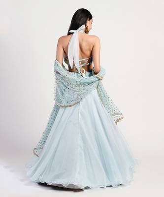 Elgian ice blue lehenga 3