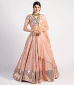 sunset peach drive lehenga