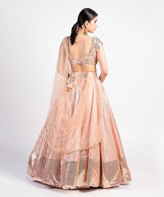 sunset peach drive lehenga 3