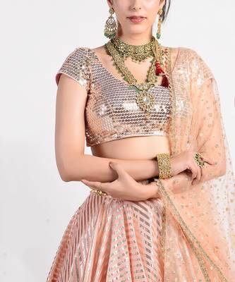 sunset peach drive lehenga 4