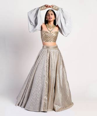 silver grey drop lehenga 2