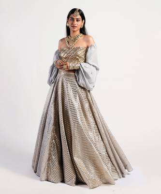 silver grey drop lehenga 1