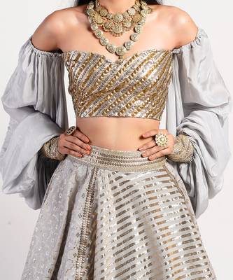 silver grey drop lehenga 4