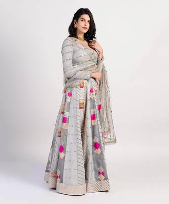 The Multi Panel grey Lehenga 2