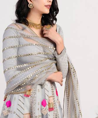 The Multi Panel grey Lehenga 4