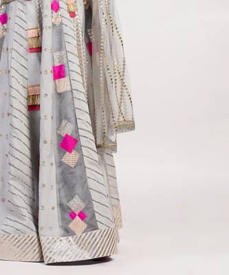 The Multi Panel grey Lehenga 5