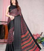 Black Printed Georgette Saree With Blouse
