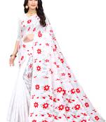 White Woven Cotton Silk Saree With Blouse Without Blouse