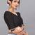 Black printed georgette saree with blouse