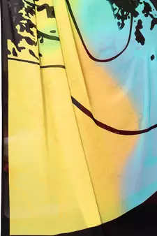 Multicolor Printed Georgette Saree With Blouse