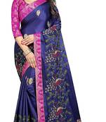 Embroidered Fashion Paper Silk Saree With Blouse Piece