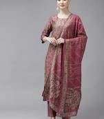 Pink printed silk ethnic-kurtis