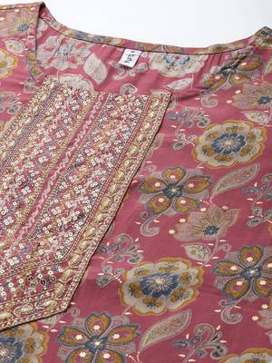 Pink printed silk ethnic-kurtis 4