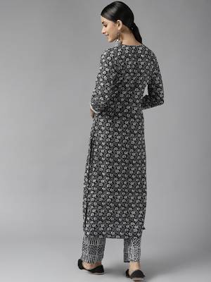 Black printed viscose rayon ethnic-kurtis 3