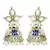 Blue Meenakari Lotus Pearl Jhumki earring for women