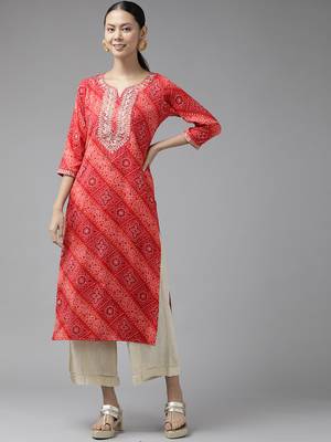 Red printed cotton kurtas-and-kurtis 1
