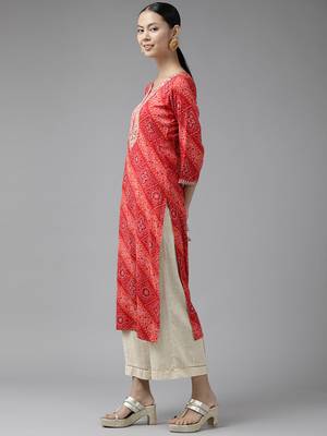 Red printed cotton kurtas-and-kurtis 2