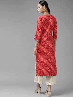 Red printed cotton kurtas-and-kurtis 3
