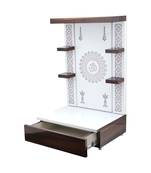 Office With Led Light Mdf Pvc Laminated Puja Mandir |Wall Hanging & Table Top Home Mandir (60x32x18 )