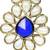 Dangling Flower Gold Plated Pearl Blue Earring for Women
