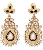 Marquise Meenakari  Gold Plated CZ Dangling Earring for Women
