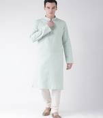 DEYANN Pure Cotton Green & Off White Color Kurta with Churidar set