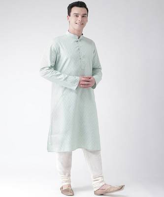 DEYANN Pure Cotton Green & Off White Color Kurta with Churidar set 3