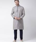 DEYANN Jacquard Silk Navy Blue Color Kurta with Churidar set