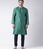 DEYANN Jacquard Silk Blue & Navy Blue Color Kurta with Churidar set