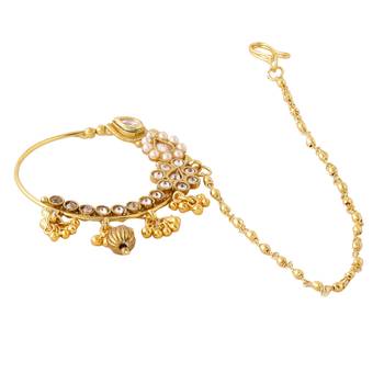Embellished Jadau Kundan Nath Nose Ring Pin For Women Bridal For Traditional Wedding 3