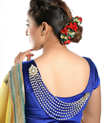 Embellished Kundan Stone and Pearl Blouse Accessories Jewelry Brooch Pin for Women Girls Party Wedding