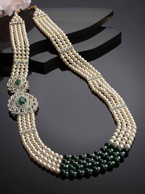 Bollywood Indian Long Pearl Jewelry Necklace Pearl Bead Fashion Necklace Kantha Wedding Dulha Mala 1