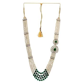 Bollywood Indian Long Pearl Jewelry Necklace Pearl Bead Fashion Necklace Kantha Wedding Dulha Mala 2