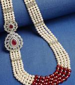 Bollywood Indian Long Pearl Jewelry Necklace Pearl Bead Fashion Necklace Kantha Wedding Dulha Mala