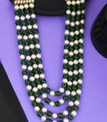Bollywood Indian Long Pearl Jewelry Necklace Glass Pearl Bead Fashion Necklace Dulha Kantha Men Groom 