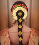 Indian Embellished Hair Choti Brooch (9 Piece) With hair extension False Parandi Choti Hair Accessories