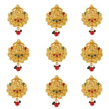 Indian Embellished Hair Choti Brooch (9 Piece) With hair extension False Parandi Choti Hair Accessories 2