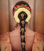 Indian Southern Bling Heavily  Choti Brooch/Juda with Hook Wedding Bridal - Pack of 9