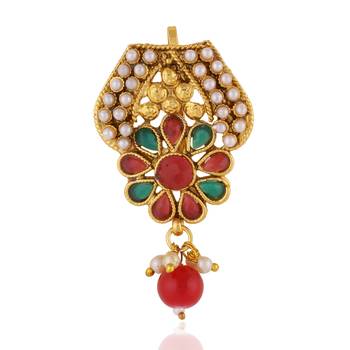 Indian Southern Bling Heavily  Choti Brooch/Juda with Hook Wedding Bridal - Pack of 9 4