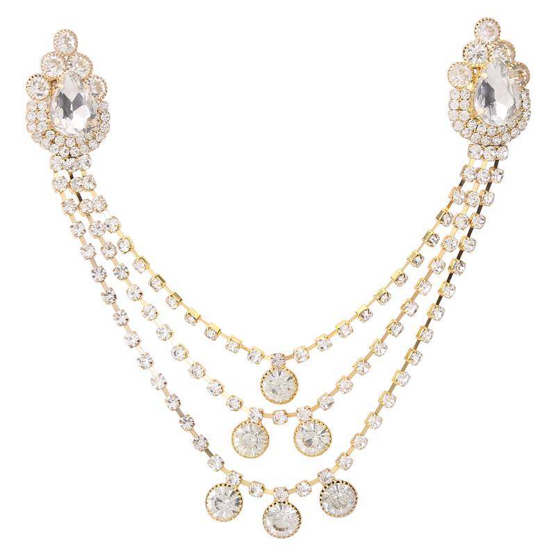 American Diamond Stone Golden Party Long Brooch for Men Boys Men's Jewellery Accessory