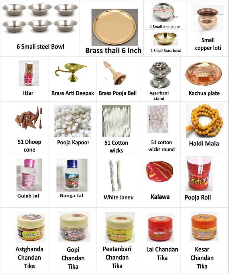 BRIJ HAAT pooja puja kit set for Prosperity  Wealth  Harmony  Bliss and Spiritualistic Comforts ( 30 )
