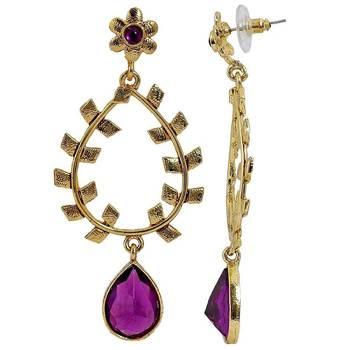 Filigree Amethyst Puple 18K Gold Plated Dangling Earring For Women 3