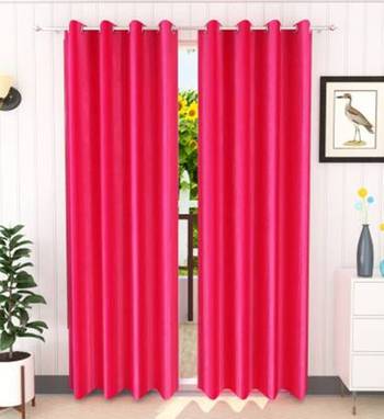 BELLA TRUE Plain Window Curtains Multicolor (5Feet) Pack of2 1