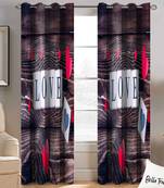 BELLA TRUE Digital Printed Door Curtains Multicolor (7 Feet) Pack of2