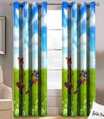 BELLA TRUE Digital Printed Door Curtains Multicolor (7 Feet) Pack of2