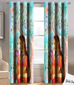 BELLA TRUE Digital Printed Door Curtains Multicolor (7 Feet) Pack of2